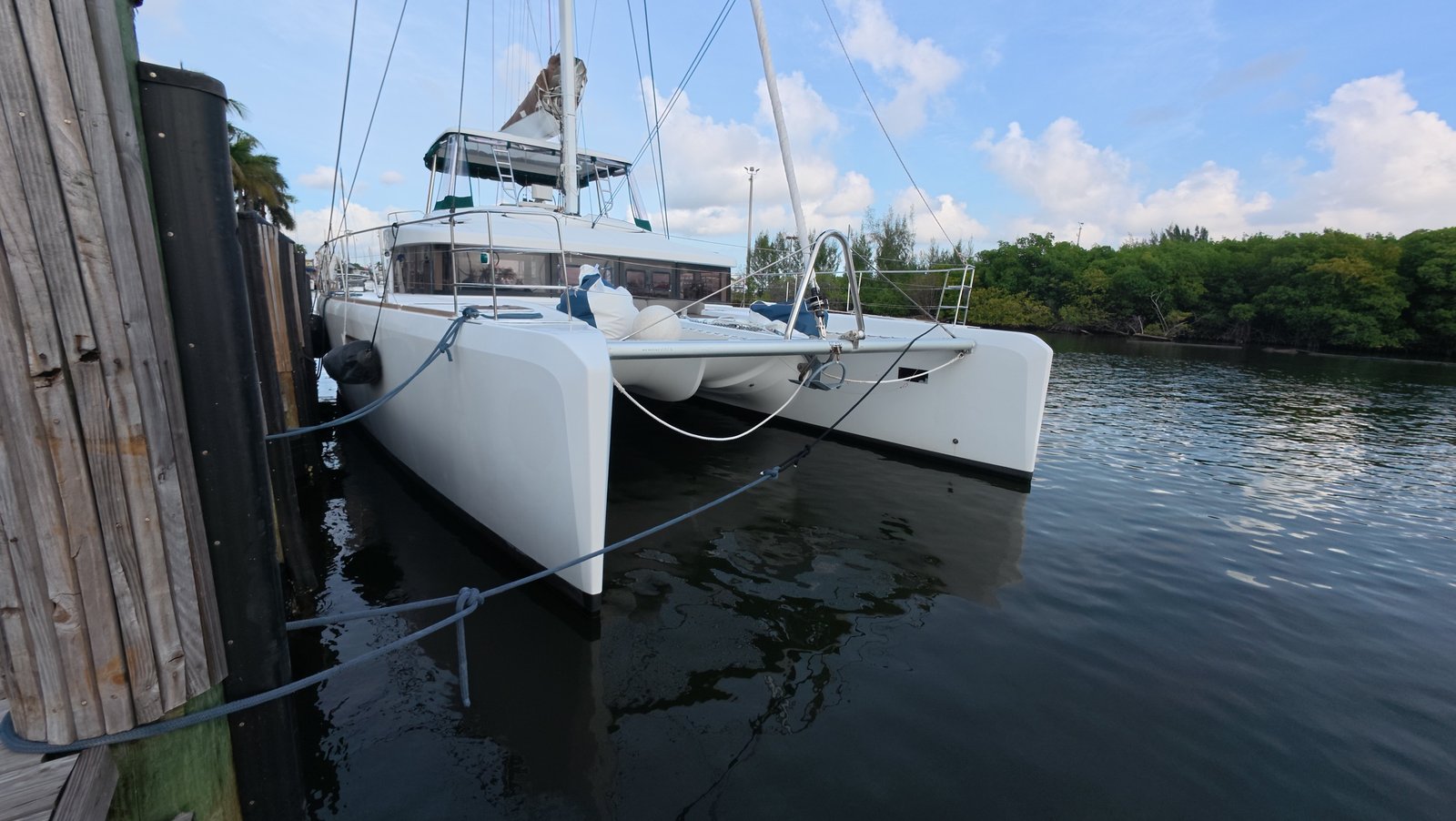 Underwater zinc anode check on a boat near Miami Beach, Florida