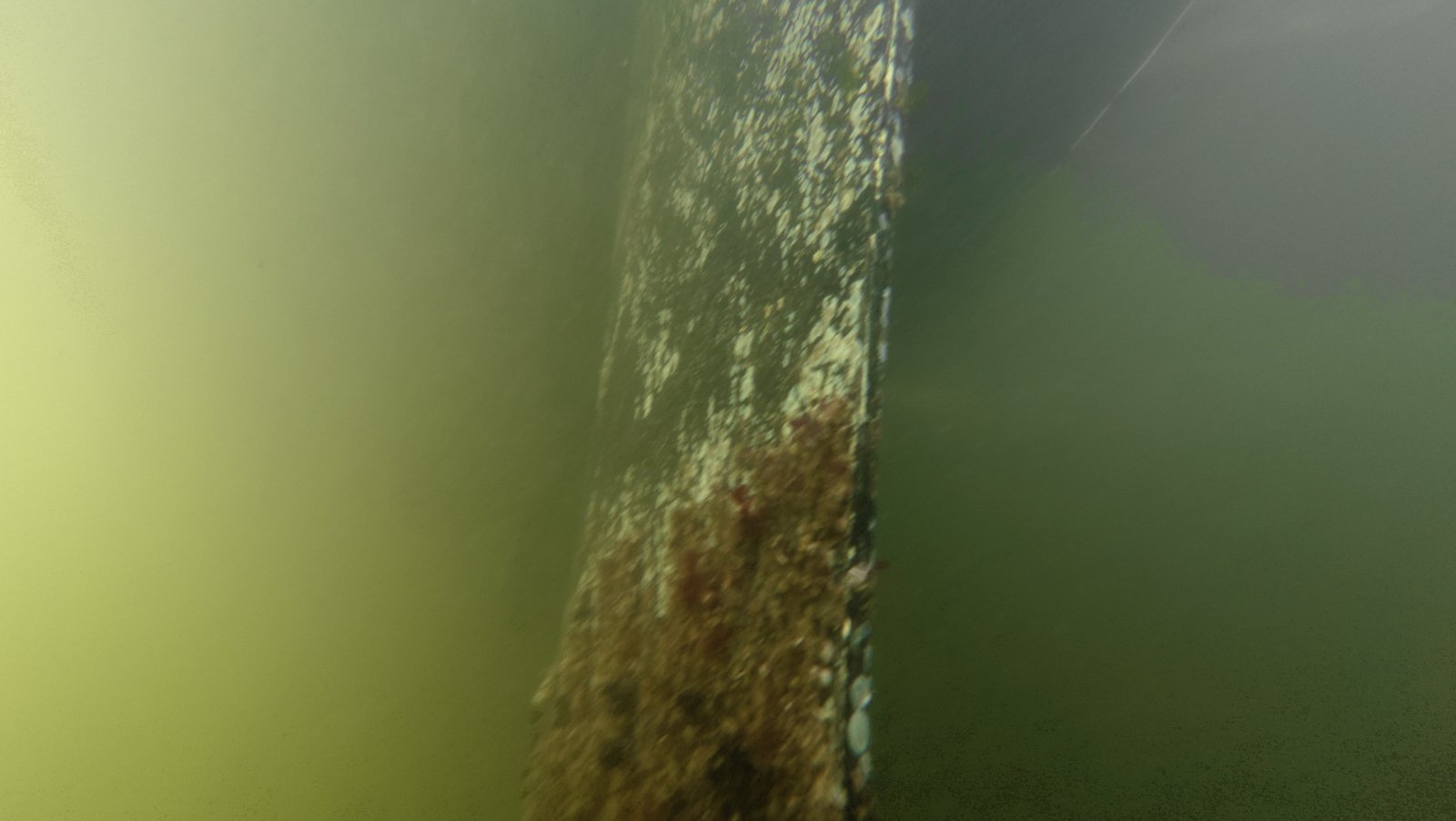 Diver clearing a boat thruster tunnel near Delray Beach, Florida