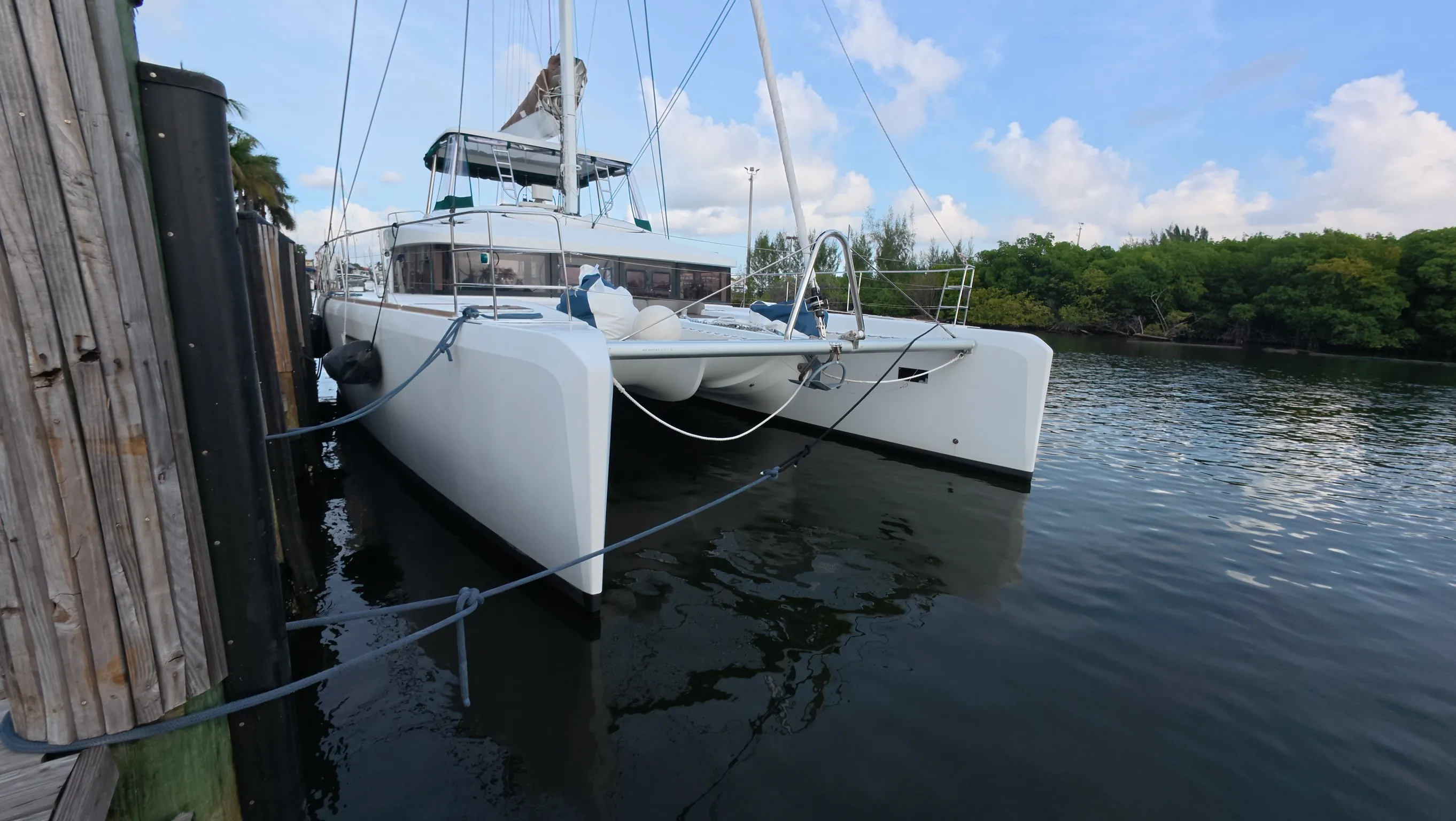 Underwater zinc anode check on a boat near Miami Beach, Florida